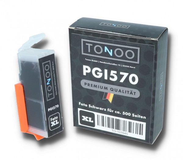 Tonoo® Tinte ersetzt Canon 0318C001 | PGI570 XL PGBK Foto Schwarz XL