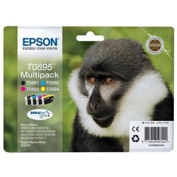4 EPSON T0895 schwarz, cyan, magenta, gelb Tintenpatronen