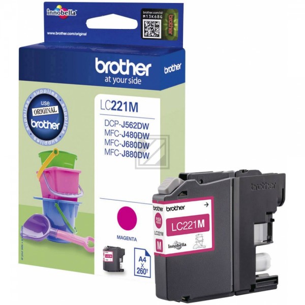 Original Brother LC221M Tinte Magenta