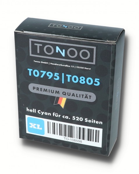 Tonoo® Tinte ersetzt Epson T0805 | C13T08054011 hell Cyan