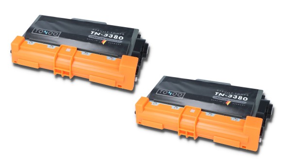 Tonoo® Toner ersetzt Brother TN3380 Schwarz Doppelpack