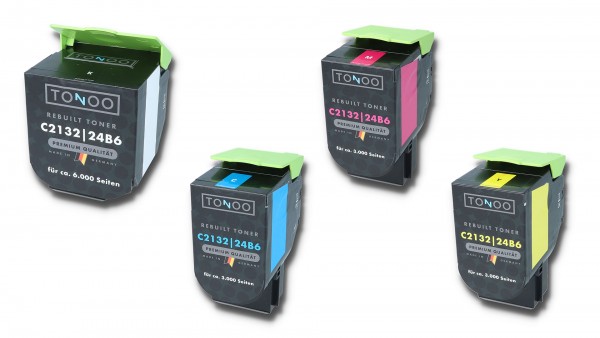 Tonoo® Toner ersetzt Lexmark C2132 | XC2130 | XC2132 Spar Set