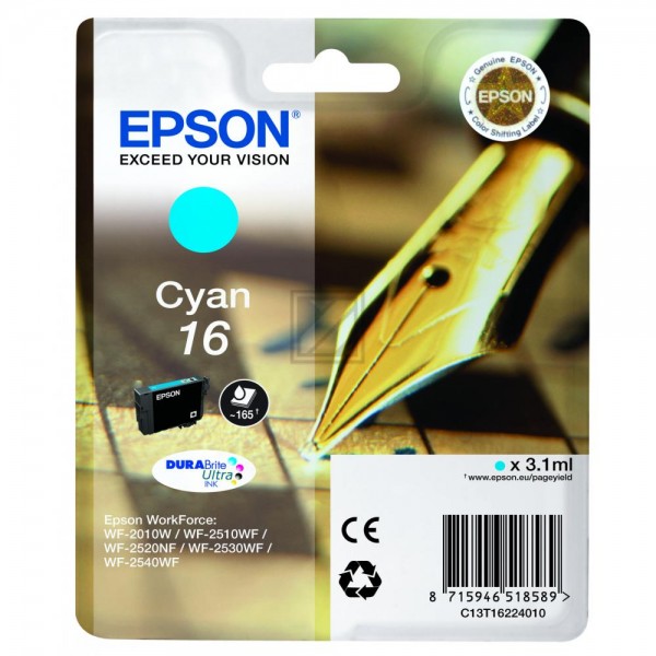 EPSON 16 / T1622 cyan Tintenpatrone