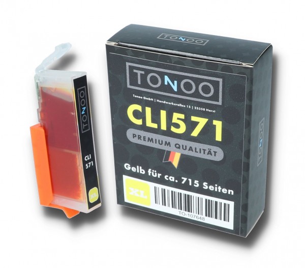 Tonoo® Tinte ersetzt Canon 0334C001 | CLI571 XL Y Gelb XL