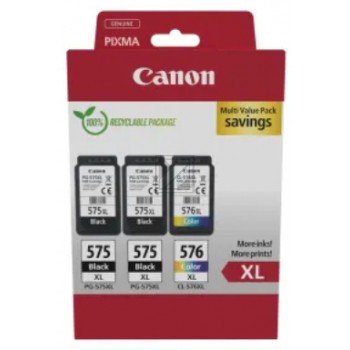 Canon PG-575XLx2/CL-576XL schwarz, color Druckköpfe, 3er-Set