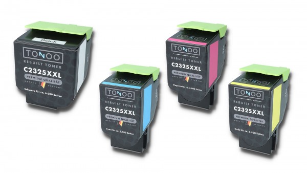 Tonoo® Toner ersetzt Lexmark MC2425 | C2425 | MC2535 | C2325 Spar Set XXL